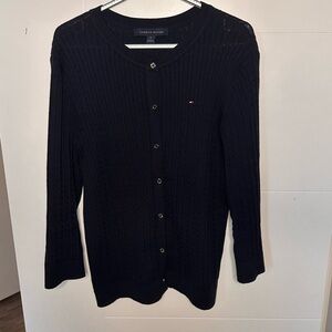 Tommy Hilfiger Women's Navy 3/4 Sleeve Cotton Cardigan